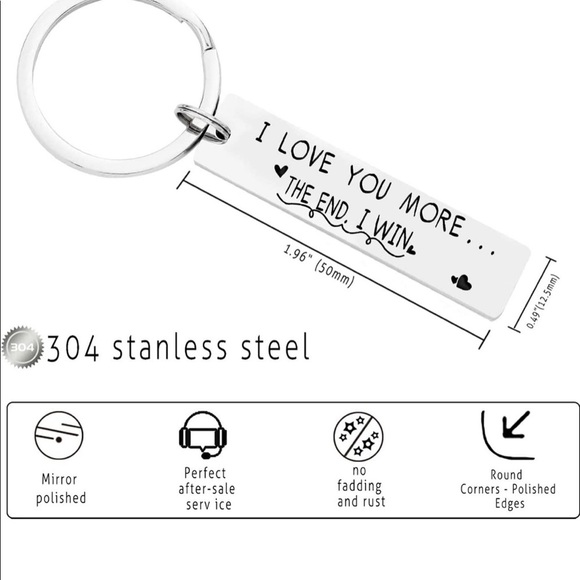 Nordic Runes ❤️ I Love You More The End I Win Keychain - Picture 7 of 10
